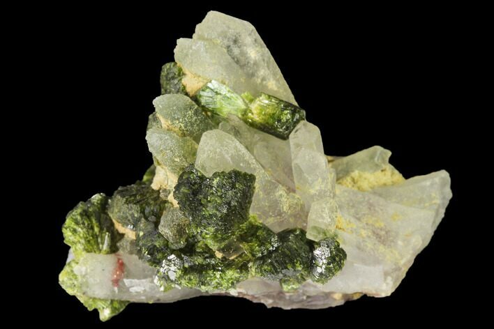 Lustrous Epidote with Quartz Crystals - Morocco #142707